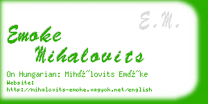 emoke mihalovits business card
